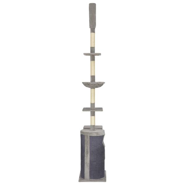 170670 vidaXL Cat Tree with Sisal Scratching Posts Grey 260 cm