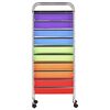 320410 vidaXL XXL 15-Drawer Mobile Storage Trolley Multicolour Plastic