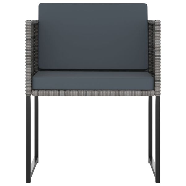 vidaXL Садовий Обідній Комплект 11 Од. з Подушками Сірий Поліротанг