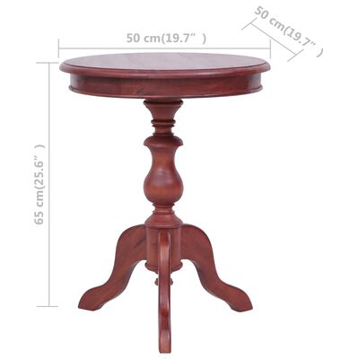 vidaXL Приставний столик Коричневий 50x50x65 см Масив червоного дерева