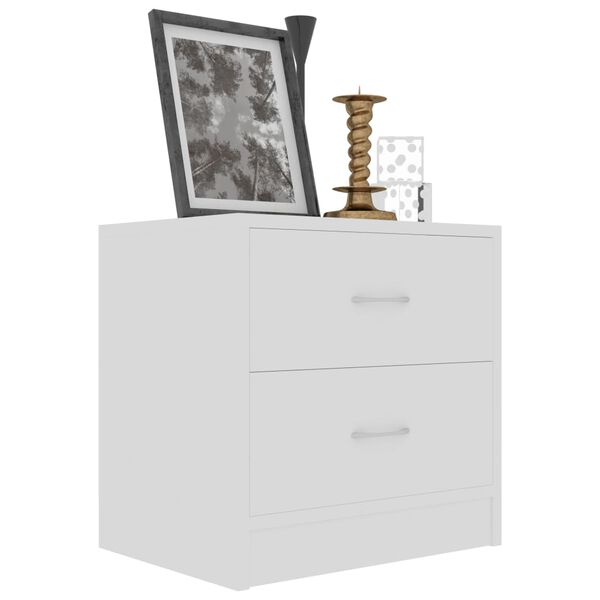 801036 vidaXL Bedside Cabinets 2 pcs White 40x30x40 cm Chipboard