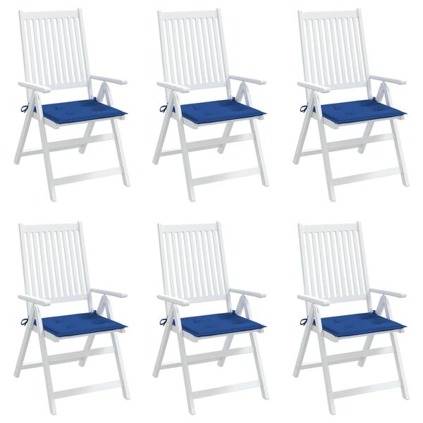 vidaXL Подушки для садових стільців 6 шт Синій 50х50х3 см Тканина