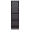 vidaXL 4-Ярусна книжкова шафа Глянцевий сірий 40x24x142 см ДСП