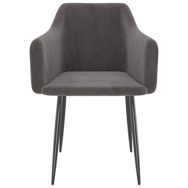 vidaXL Обідні стільці 2 шт Темно-сірий Оксамит