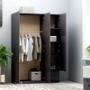 800800 vidaXL 3-Door Wardrobe High Gloss Grey 120x50x180 cm Chipboard