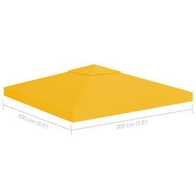 vidaXL 2-рівневе покриття для альтанки 310 г/м² Жовтий 3x3 м
