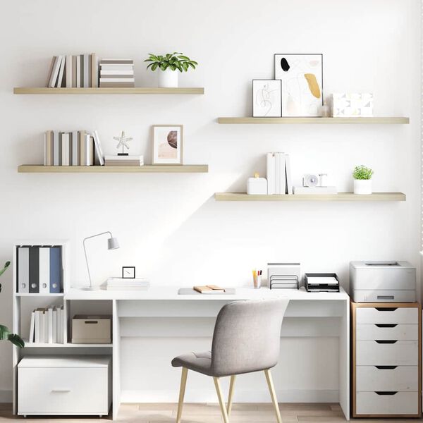 vidaXL Настінні Полиці з Прихованим Кріпленням 4 шт 120x23,5x3,8см МДФ