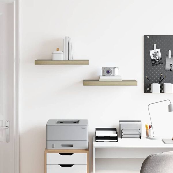 vidaXL Настінні полиці з прихованим кріпленням 2 шт Колір дуба 50x23x3,8 см МДФ