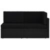 vidaXL Секційний диван 2-місний Чорний Поліротанг
