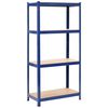vidaXL Стелаж Синій 80x40x160 см Сталь і МДФ