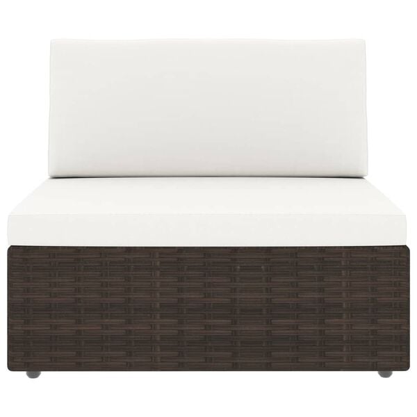 vidaXL Секційний cередній диван Коричневий Поліротанг