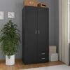 800640 vidaXL Wardrobe Black 80x52x180 cm Chipboard