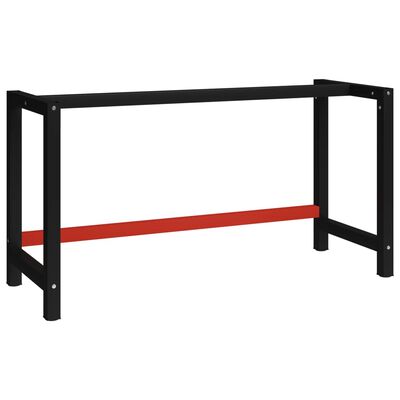 vidaXL Каркас робочого стола Чорний і червоний 150x57x79 см Метал