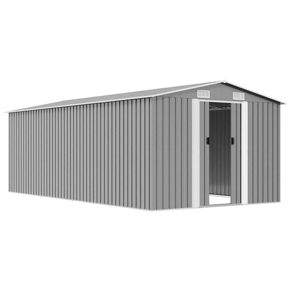 vidaXL Садовий сарай Сірий 257x489x181 см Метал