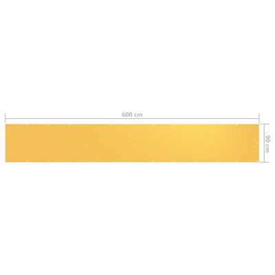 vidaXL Балконна Ширма Жовтий 90x600 см Тканина Оксфорд