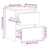 800516 vidaXL Bedside Cabinets 2 pcs Black 30x30x40 cm Chipboard