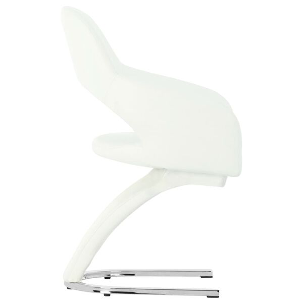 vidaXL Обідні стільці 2 шт Білий Штучна шкіра