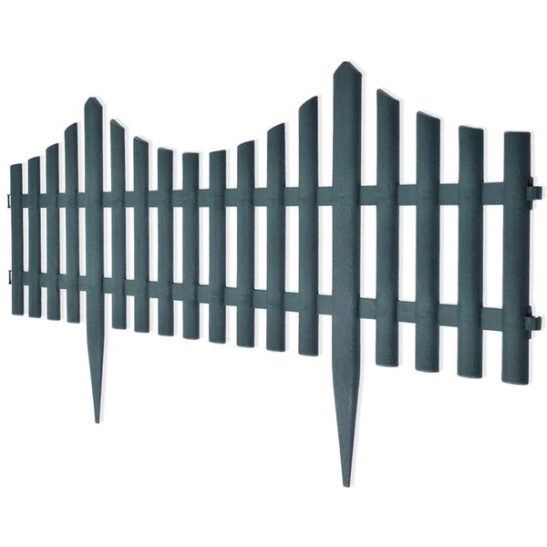 vidaXL Розмежовувач для Газону 17 шт Зелений 10 м