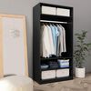 800226 vidaXL Wardrobe Black 100x50x200 cm Chipboard