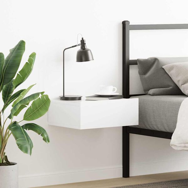 vidaXL Підвісна приліжкова тумба Глянцевий білий 40x30x15 см ДСП