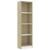 vidaXL 4-Ярусна книжкова шафа Білий/Дуб сонома 40x24x142 см ДСП