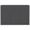 800704 vidaXL Sideboard Grey 110x30x75 cm Chipboard