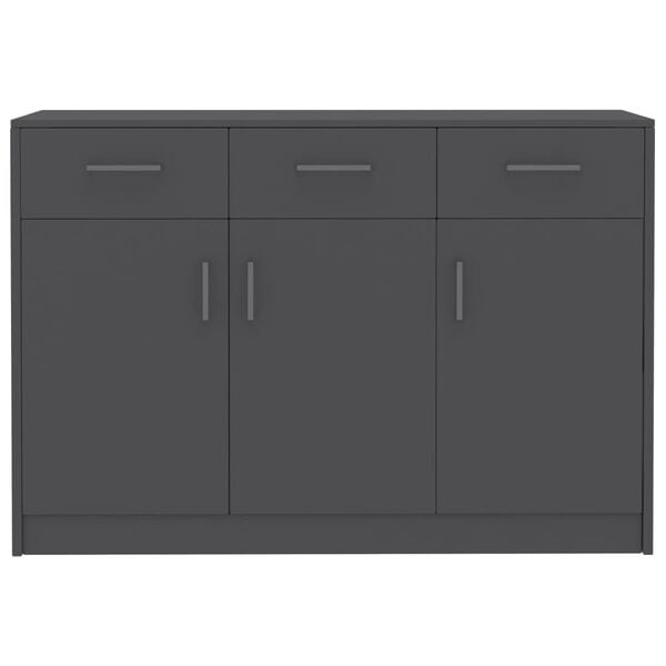 800704 vidaXL Sideboard Grey 110x30x75 cm Chipboard