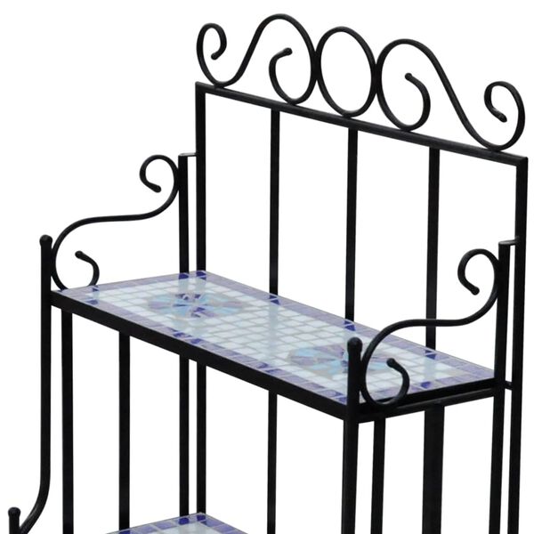 vidaXL Підставка для Рослин Синій/Білий Мозаїка