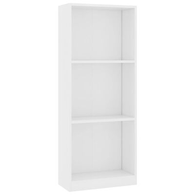 800828 vidaXL 3-Tier Book Cabinet White 40x24x108 cm Chipboard