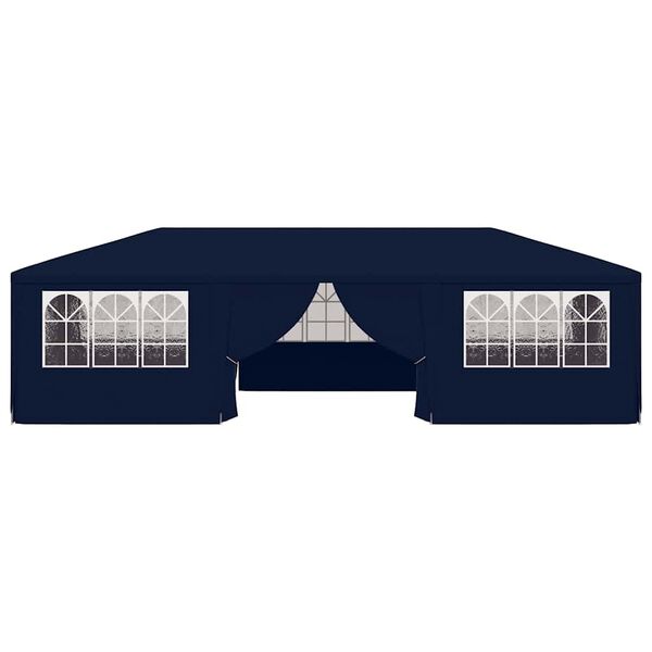 vidaXL Професійний Святковий Намет з Боковинами Синій 4х9 м 90 г/м²