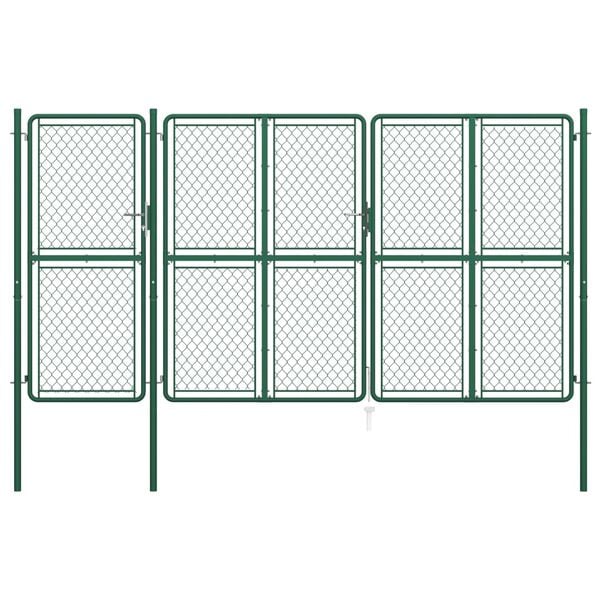 vidaXL Садові Ворота Зелений 200x395 см Сталь