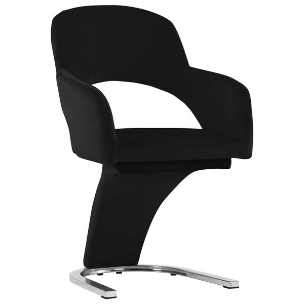 vidaXL Обідні стільці 2 шт Чорний оксамит