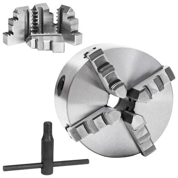 vidaXL Токарний Самоцентрувальний Чотирикулачковий Патрон 125 мм Сталь