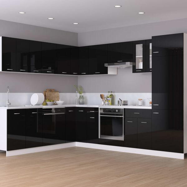 801250 vidaXL Hanging Cabinet High Gloss Black 29,5x31x60 cm Chipboard