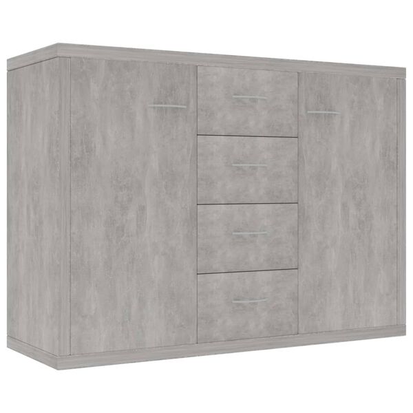 800688 vidaXL Sideboard Concrete Grey 88x30x65 cm Chipboard