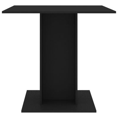 800253 vidaXL Dining Table Black 80x80x75 cm Chipboard