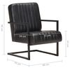 321856 vidaXL Cantilever Sofa Chair Black Real Leather