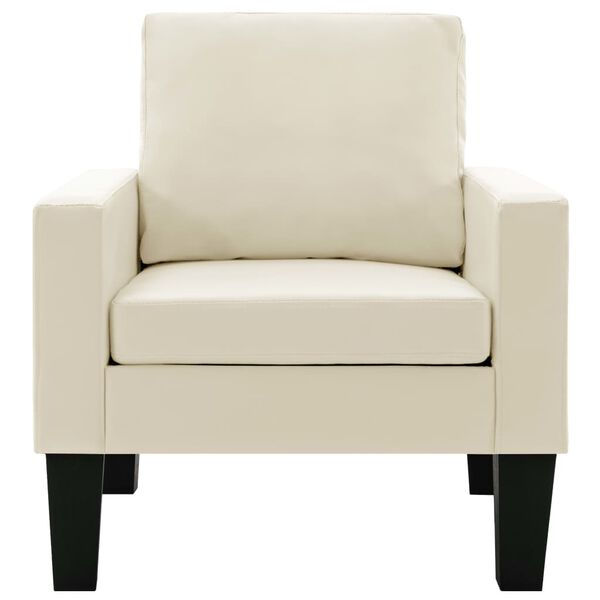 vidaXL Крісло з підлокітниками Кремовий Штучна шкіра