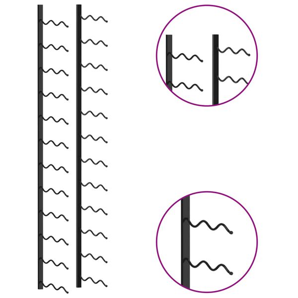 vidaXL Настінний Винний Стелаж на 24 Пляшки Чорний Залізо