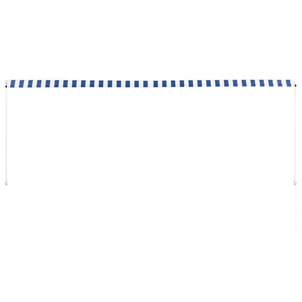 vidaXL Висувний Тент Синій/Білий 350x150 см