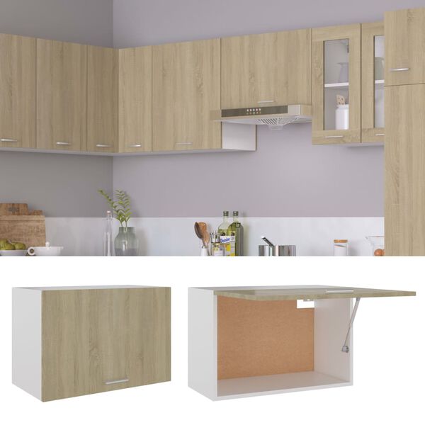 802516 vidaXL Hanging Cabinet Sonoma Oak 60x31x40 cm Chipboard