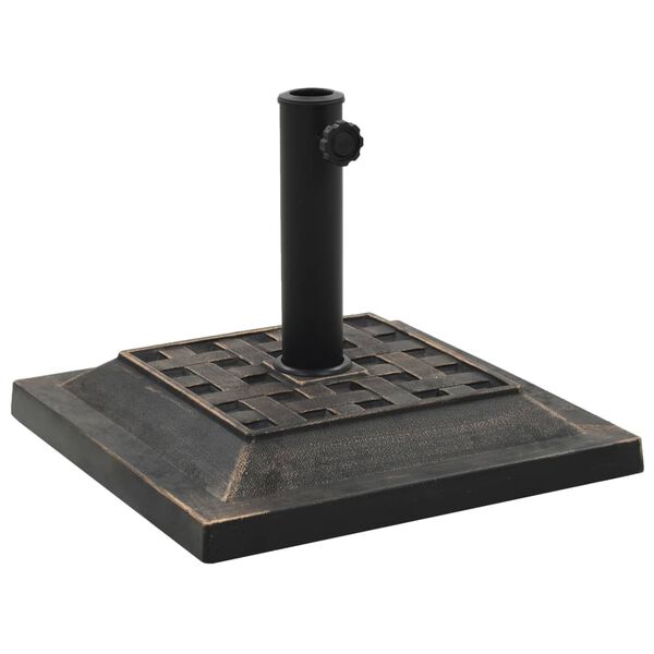 vidaXL Підставка для Парасолі Квадратна Бронзовий 12 кг Полімерна Гума