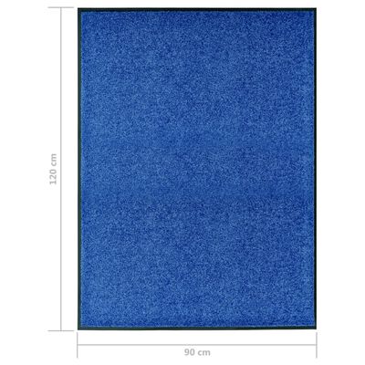 vidaXL Дверний Килимок Придатний для Прання Синій 90x120 см