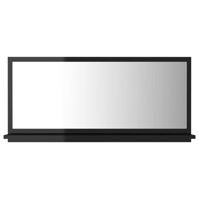 804578 vidaXL Bathroom Mirror High Gloss Black 80x10,5x37 cm Chipboard