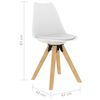 vidaXL Обідні Стільці 4 шт Білий Поліпропілен і Масив Бука