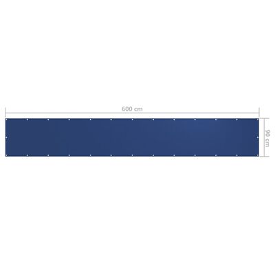 vidaXL Балконна Ширма Синій 90x600 см Тканина Оксфорд