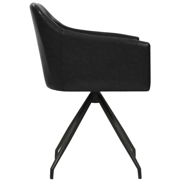 vidaXL Поворотні обідні стільці 2 шт Чорний Штучна шкіра