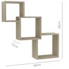800273 vidaXL Cube Wall Shelves Sonoma Oak 84,5x15x27 cm Chipboard