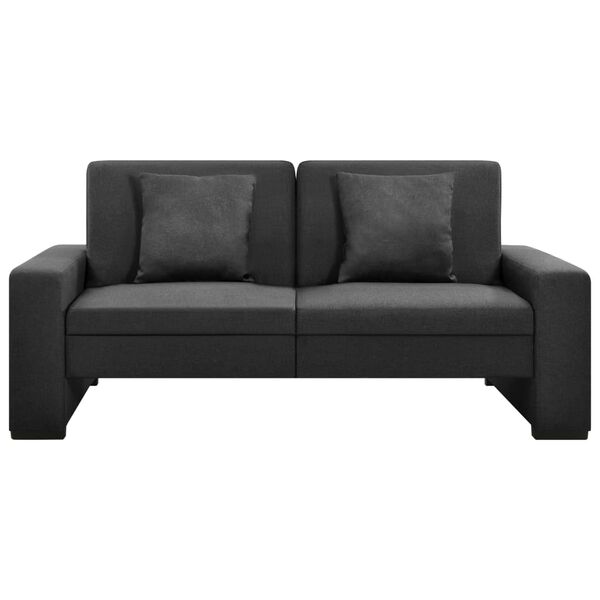 vidaXL Диван-ліжко Темно-сірий Тканина