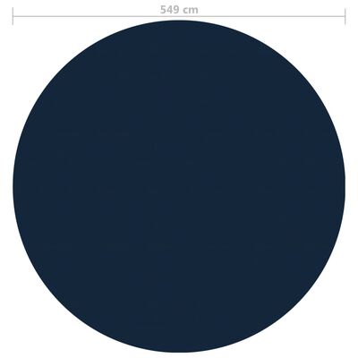 vidaXL Сонячна Плівка для Басейну Плаваюча Чорний і Синій 549 см ПЕ